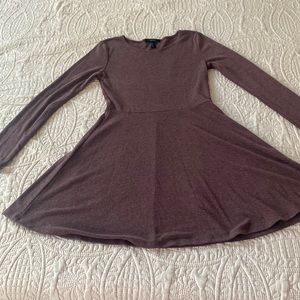 Forever 21 Long Sleeve Flare Dress - Grape